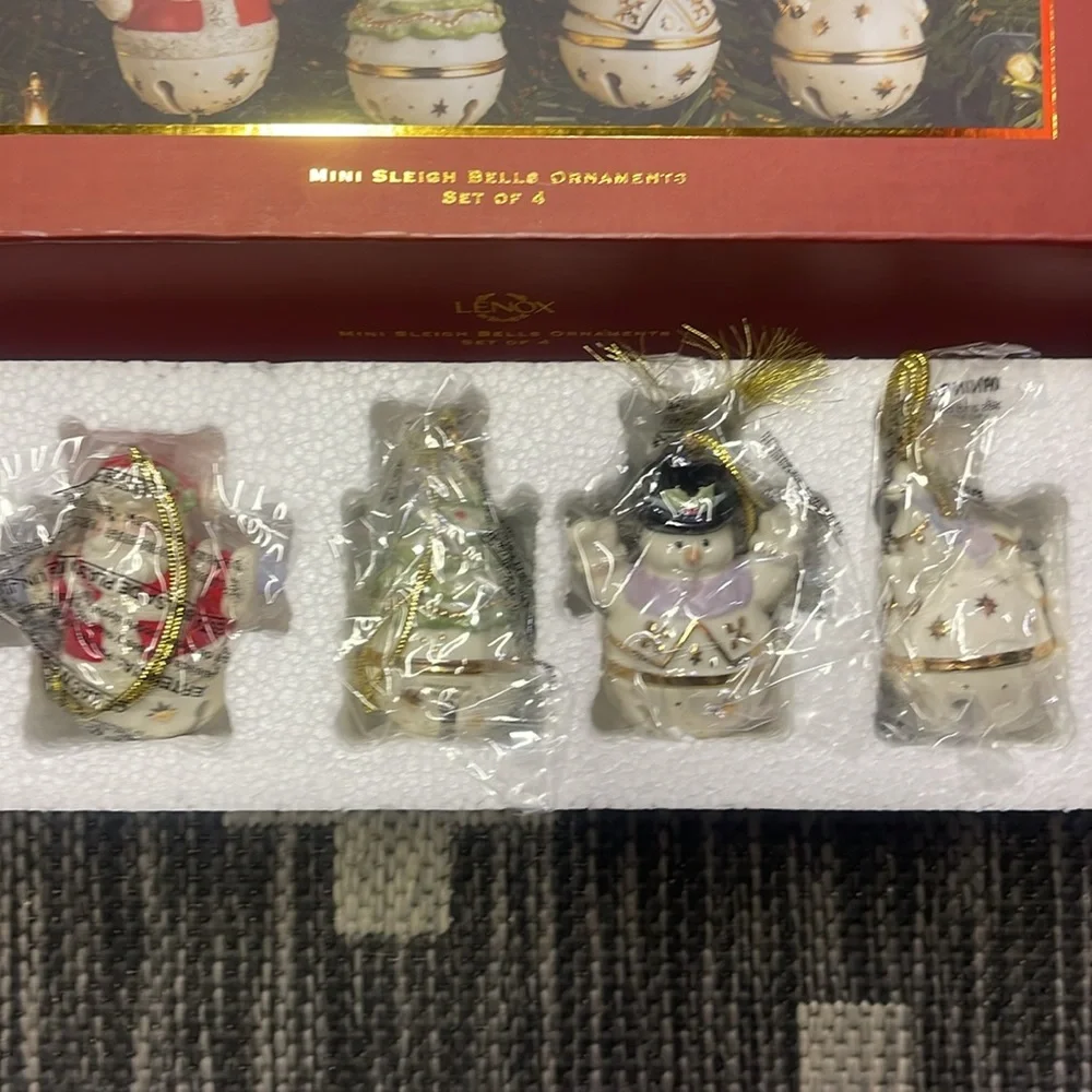 BNIB Lenox Mini Bells Ornaments Set Of 4 - Picture 2 of 2